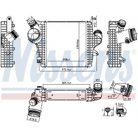 Zuluftkühler AUDI Q7 Q8 VW TOUAREG 3.0/3.0H 02.18- NISSENS NIS 961304