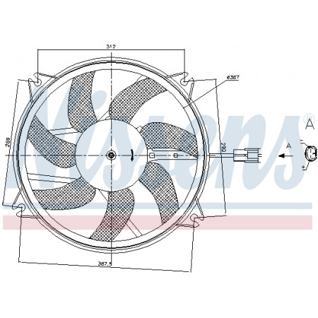 Ventola, radiatore Ventola radiatore con carter DS DS 4 DS 5 CITROEN BERLINGO BERLINGO MULTISPACE BERLINGO/MINIVAN C4 C4 GRAND PICASSO I C4 I C4 II C4 PICASSO I DS4 DS5 1.2-Electric 08.00- NISSENS NIS 85886