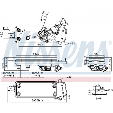 Radiador de óleo, óleo do motor Radiador de óleo BMW 5 F10 5 F11 5 GRAN TURISMO F07 6 F12 6 F13 6 GRAN COUPE F06 7 F01 F02 F03 F04 ROLLS-ROYCE DAWN GHOST I WRAITH 3.0-6.6 09.08- NISSENS NIS 90988