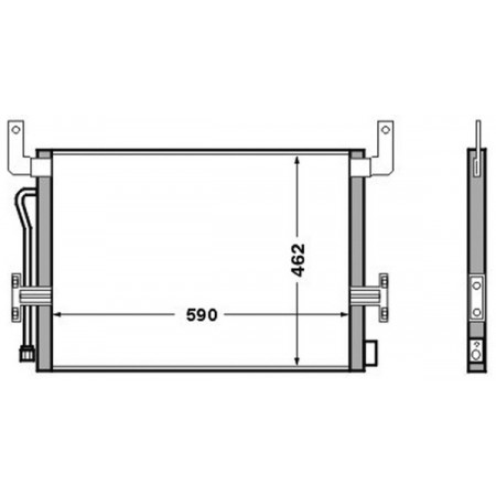 Kondensator, Klimaanlage Kondensator A/C 588x457x16 RVI KERAX PREMIUM 04.96- MAHLE AC 524 000S