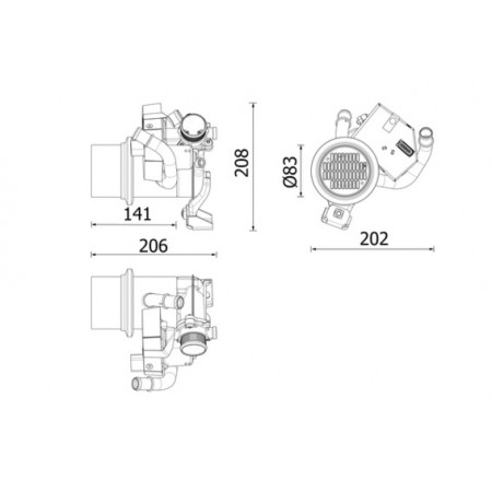 Kühler, Abgasrückführung AGR-Ventil mit Kühler AUDI A3 VW GOLF VII 2.0D 04.12- MAHLE CE 39 000P