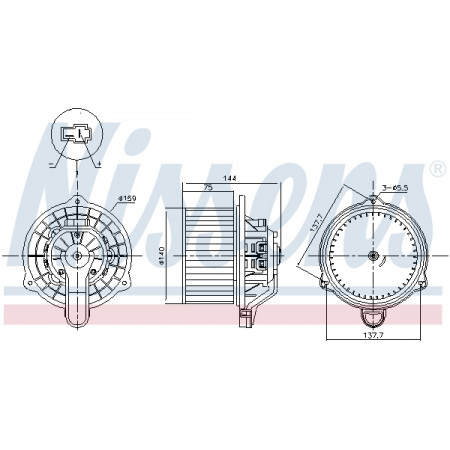 Ventilador, habitáculo Ventilador de ar HYUNDAI BAYON I20 ACTIVE I20 II I20 III 1.0-1.4D 11.14- NISSENS NIS 87568