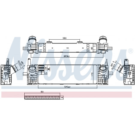 Intercooler, compressor Intercooler BMW X3 G01 F97 X4 G02 F98 2.0D/2.0DH 08.17- NISSENS NIS 961591