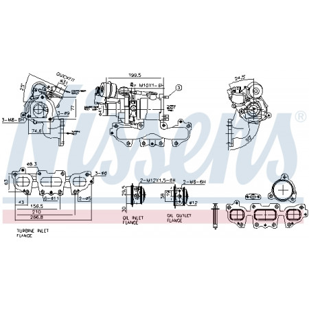 Turbocompressor novo DACIA DOKKER DOKKER EXPRESS/MINIVAN DUSTER LODGY RENAULT CAPTUR I CLIO IV GRAND SCENIC III GRAND SCENIC IV KADJAR KANGOO EXPRESS KANGOO II 1.2 03.12- NISSENS NIS 93446