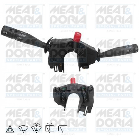 Commutateur de colonne de direction Commutateur combiné sous le volant Indicateurs d'essuie-glace FORD ESCORT CLASSIC ESCORT V ESCORT V EXPRESS ESCORT VI ORION III 07.90-06.01 MEAT & DORIA MD23084