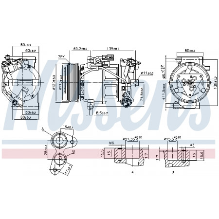 Compressor, air conditioning Air-conditioning compressor RENAULT CAPTUR I CLIO IV CLIO IV/HATCHBACK CLIO IV/KOMBI KAPTUR 0.9-1.6 11.12- NISSENS NIS 890653
