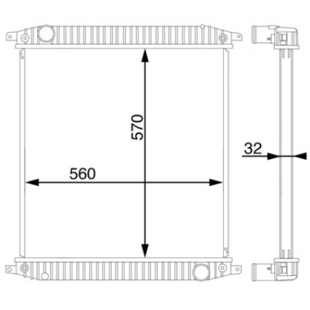 Radiator, racire motor Radiator motor fara cadru  IVECO EUROCARGO I-III MAGIRUS 8060.25R.4200LTC-F4AE3681B 01.91- MAHLE CR 703 000S