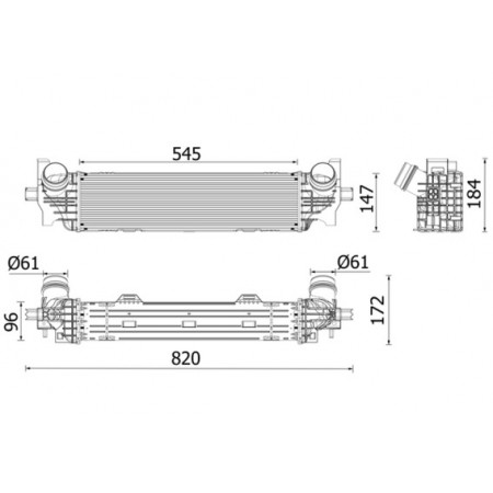 Intercooler, compressore Intercooler BMW 5 G30 F90 5 G31 6 GRAN TURISMO G32 7 G11 G12 2.0-3.0DH 07.15- MAHLE CI 660 000P