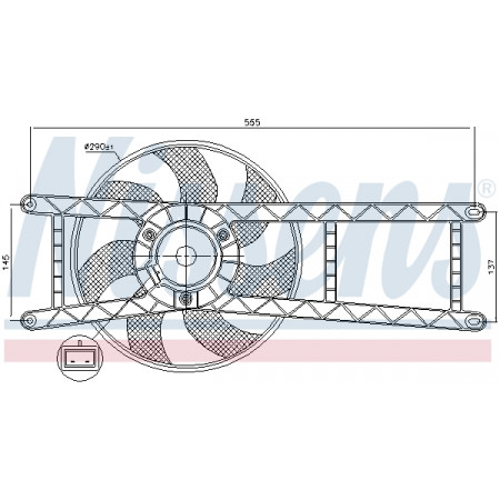 Ventola radiatore Ventola radiatore con carter FIAT PANDA 1.1-1.4CNG 09.03- NISSENS NIS 85145