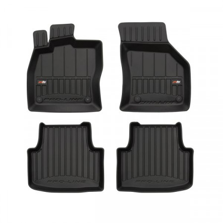 Set vloermatten vloermatten TPE 4 stuks kanalen proLine 3D voor/achter set kleur zwart CUPRA FORMENTOR SEAT LEON LEON SPORTSTOURER 11.19- Hatchback / Stationwagon / SUV past niet / Hybride FROGUM FRG 3D409972