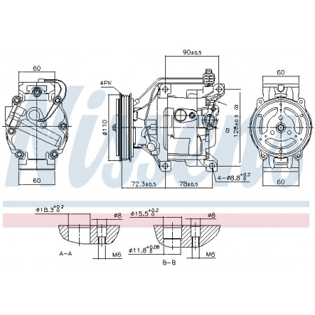 Compresseur, climatisation Compresseur de climatisation TOYOTA YARIS YARIS VERSO 1.0/1.3/1.5 04.99-11.05 NISSENS NIS 890047