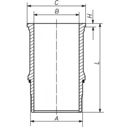 Camasa piston inner diameter: 128mm length: 268mm flange diameter: 1538mm MAN LIONS STAR TGA NEOPLAN SKYLINER STARLINER D2876LF12-D2876LOH21 01.01- MAHLE 227 WN 65 01