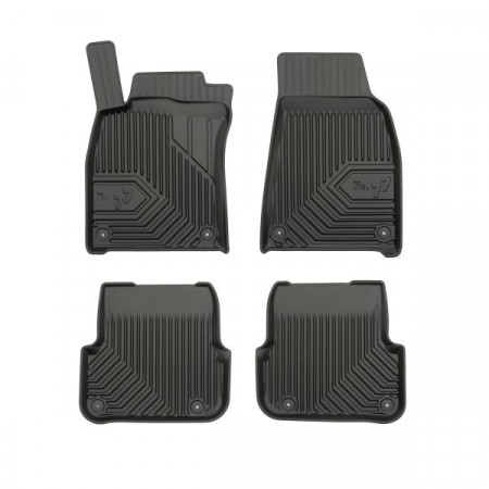 Jeu de tapis en caoutchouc Tapis de sol TPE 4 pcs conduits No. 77 ensemble avant/arrière couleur noir AUDI A6 ALLROAD C6 A6 ALLROAD C7 A6 C6 05.04-09.18 FROGUM FRG77408852