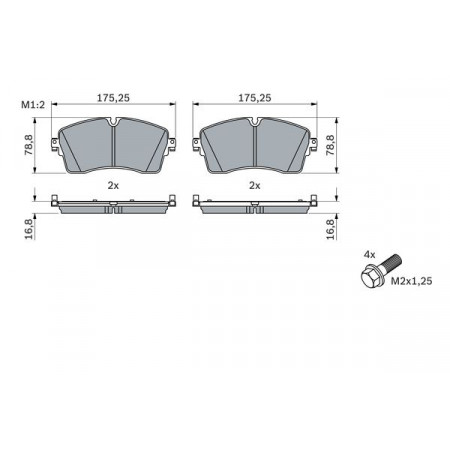 Kit pastiglie freno anteriori JAGUAR E-PACE 2.0/2.0D 09.17- BOSCH 0 986 424 871