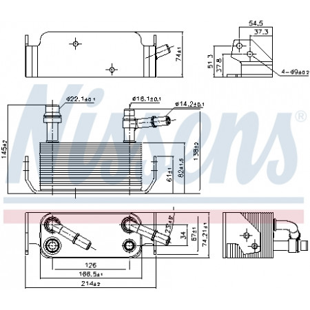 Oil radiator, engine oil Oil radiator LAND ROVER DISCOVERY IV RANGE ROVER SPORT I 3.0/3.0D/3.6D 04.06-12.18 NISSENS NIS 91280