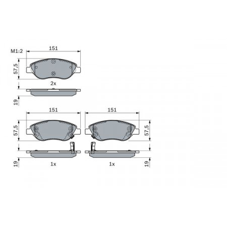 Kit pastiglie freno anteriori FIAT TIPO 1.4/1.4LPG/1.6D 10.15- BOSCH 0 986 424 042