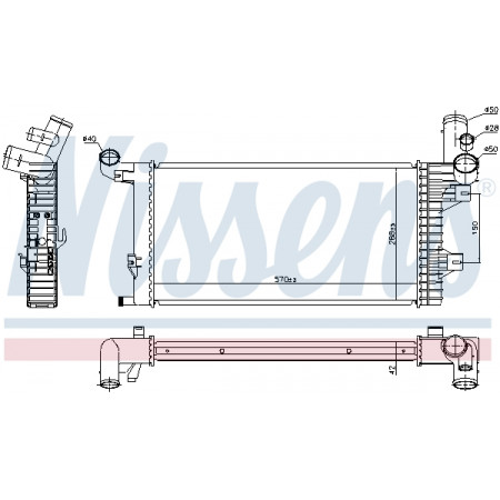 Radiateur, motorkoeling Motorradiator zonder frame MERCEDES ATEGO ATEGO 2 OM900.911-OM925.920 01.98- NISSENS NIS 67172
