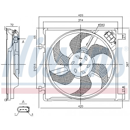 Ventola, radiatore Ventola del radiatore con alloggiamento SEAT MII SKODA CITIGO VW LOAD UP UP! 1.0/1.0CNG 08.11- NISSENS NIS 85868