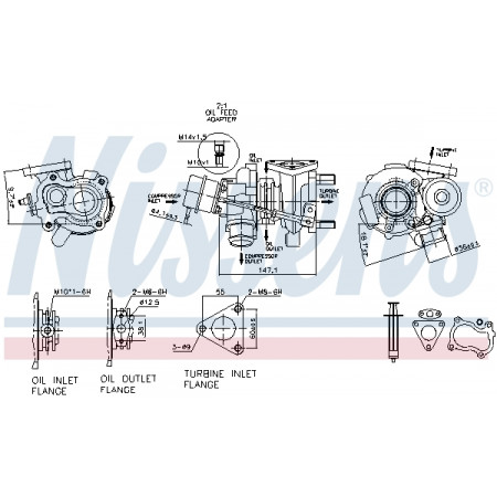 Turbocompresor Nuevo con juego de juntas AUDI A3 SEAT LEON TOLEDO II SKODA OCTAVIA I VW BORA BORA I GOLF IV 1.9D 09.96-03.10 NISSENS NIS 93219