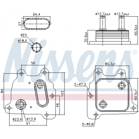 Enfriador de aceite, aceite de motor Radiador de aceite NISSAN TEANA III 2.5 09.13- NISSENS NIS 91364