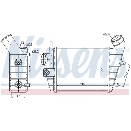 Intercooler, compressor de ar frio ALFA-ROMEO 156 97 - 2.4 JTD Diesel MA / C + / - A / A NISSENS NIS 96699