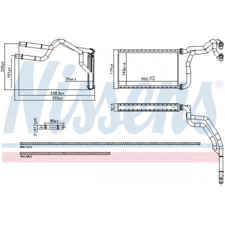 Verwarmingsradiator MAZDA 3 3/HATCHBACK 6 6/KOMBI 1.5-2.5 08.12- NISSENS NIS 707300