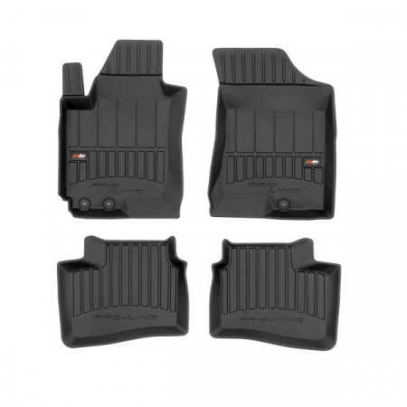 Rubber floor mats set Floor mats TPE 4 pcs ducts proLine 3D front/rear set color black HYUNDAI I30 10.07-11.11 Hatchback FROGUM FRG 3D408296