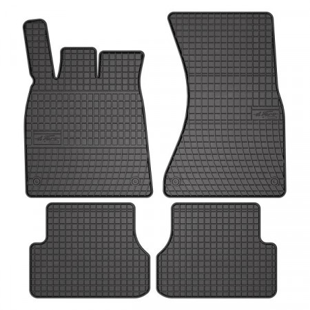Tappetino in gomma FROGUM, 4 pz. BASIC, set posteriore anteriore, colore nero, adatto per AUDI A6 ALLROAD C7, A6 C7, A7 10.10-09.18, Liftback Saloon Station wagon, versione: AWD 4WD FWD