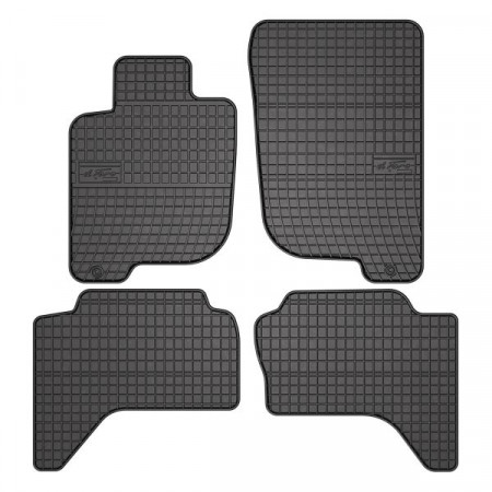 Tapis de sol en caoutchouc FROGUM, 4 pcs. BASIC, arrière avant, set, couleur noire, pour MITSUBISHI L200 06.96-12.07, Pick-up