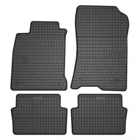 Tapis de sol en caoutchouc FROGUM, 4 pcs. BASIC, arrière avant, set, couleur noire, sur mesure pour RENAULT LAGUNA III 10.07-12.15, Liftback