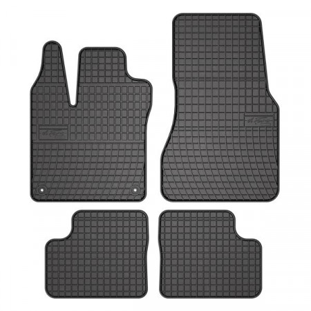 Tapis de sol en caoutchouc FROGUM, 4 pcs. BASIC, arrière avant, ensemble, couleur noire, adapté à RENAULT TWINGO III; SMART FORFOUR 07.14-, Liftback