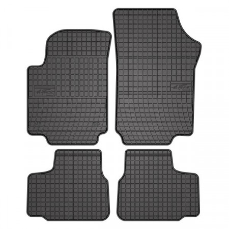 Tapis de sol en caoutchouc FROGUM, 4 pcs. BASIC, arrière avant, ensemble, couleur noire, convient pour SEAT MII ; SKODA CITIGO ; VW UP! 08.11-, Remontée
