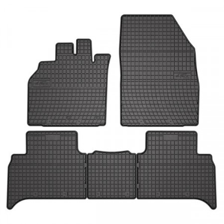FROGUM Gummi-Bodenmatte, 5 Stk. BASIC, Set, schwarze Farbe, passend für RENAULT SCENIC II, SCENIC III 06.03-09.16, Van