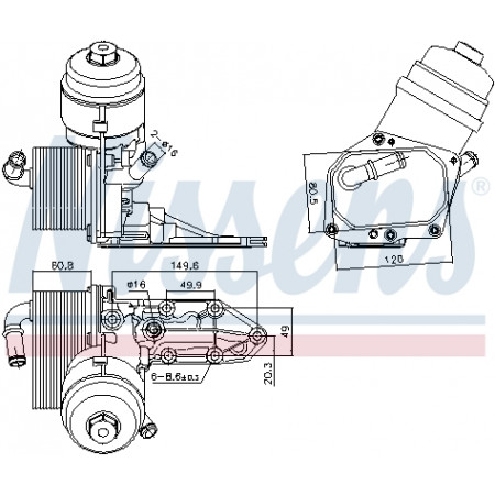 Radiador de óleo, óleo do motor Radiador de óleo com carcaça FORD RANGER 2.2D/3.2D 04.11- NISSENS NIS 91424