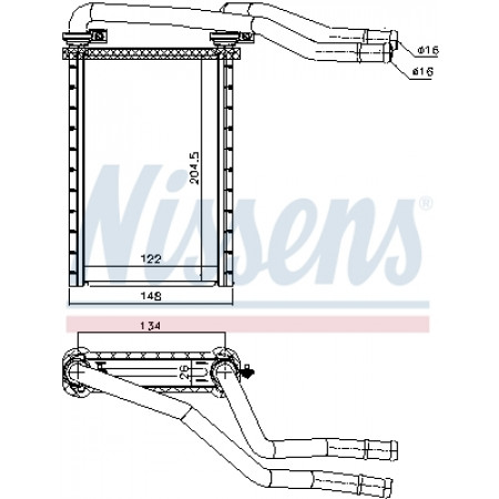 Warmteradiator FIAT SEDICI SUZUKI SWIFT III SWIFT IV SX4 1.2-2.0D 02.05- NISSENS NIS 73991