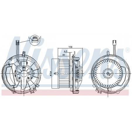 Ventilador, habitáculo Ventilador de ar MAN TGE AUDI A3 Q2 Q3 CUPRA ATECA SEAT ATECA LEON LEON SC LEON ST LEON ST/KOMBI LEON/HATCHBACK TARRACO SKODA KAROQ KODIAQ 1.0-Electric 04.12- NISSENS NIS 87256