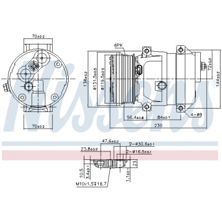 Compresor, climatizare Air-conditioning compressor CHEVROLET CRUZE EPICA 2.0/2.0D/2.5 01.05- NISSENS NIS 890050