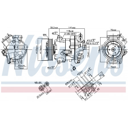 Compressor, air conditioning Air-conditioning compressor OPEL ASTRA J ASTRA J GTC INSIGNIA A 1.6/1.8/2.0D 07.08- NISSENS NIS 890264