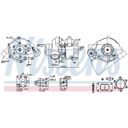 Turbocharger Turbocharger with fitting kit MERCEDES ACTROS MP2 / MP3 OM541.923-OM541.995 04.03- NISSENS NIS 93336