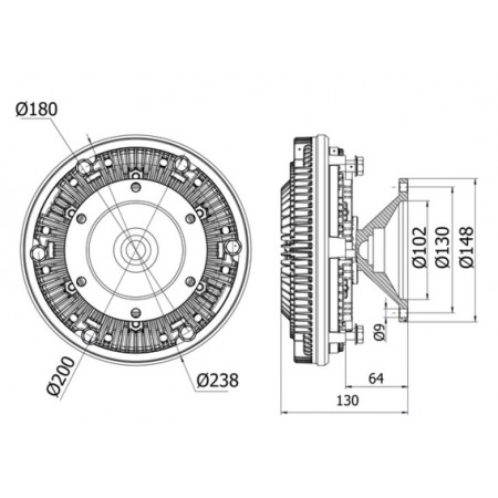 Clutch, radiator fan Clutch fan IVECO EUROSTAR EUROTECH MP EUROTECH MT EUROTRAKKER 8210.42KTCA-F3AE0681D 01.92- MAHLE CFC 10 000S