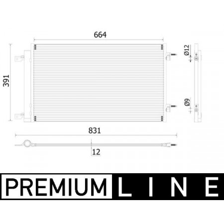 Condensator, climatizare A/C condenser with dryer OPEL ASTRA K 1.4 06.15- MAHLE AC 901 000P