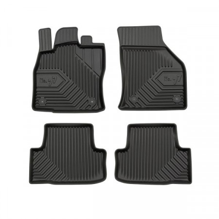 Satz Gummimatten Fußmatten TPE 4 Stk. Kanäle Nr. 77 Satz vorne/hinten Farbe schwarz SKODA KAROQ 07.17- FROGUM FRG77407053
