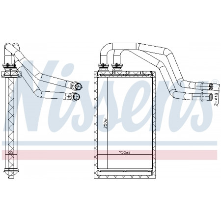 Radiator calorifer caldura MERCEDES EQV W447 EVITO TOURER W447 EVITO W447 MARCO POLO CAMPER W447 V W447 VITO MIXTO DOUBLE CABIN VITO TOURER W447 VITO W447 1.6D-Electric 03.14- NISSENS NIS 707215