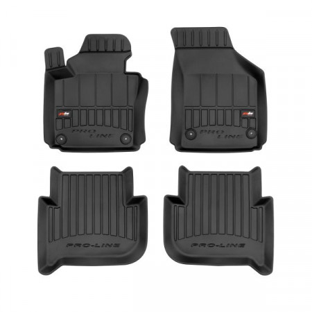 Rubberen vloermattenset Vloermatten TPE 4 stuks kanalen proLine 3D voor/achter set kleur zwart VW TOURAN 02.03-05.10 Minivan FROGUM FRG 3D407183