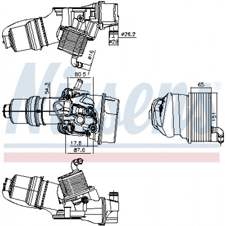 Ölkühler, Motoröl Ölkühler mit Ölfiltergehäuse AUDI A1 A3 A4 B7 A6 C6 TT SEAT ALTEA ALTEA XL EXEO EXEO ST LEON TOLEDO III SKODA OCTAVIA II VW EOS GOLF PLUS V GOLF V 2.0 05.03-11.17 NISSENS NIS 91309