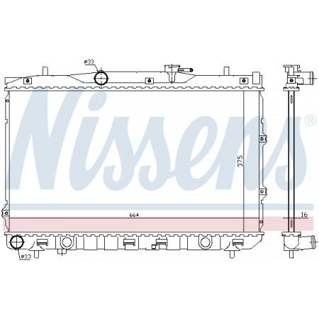 Kühler, Motorkühlung Motorkühler Automatik KIA CERATO I 1.6/2.0 NISSENS NIS 66648
