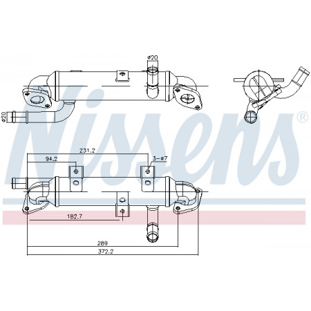 Radiateur, uitlaatgasrecirculatie Uitlaatgasradiator FORD GALAXY I GALAXY MK I SEAT ALHAMBRA VW SHARAN 1.9D 03.00-03.10 NISSENS NIS 989417