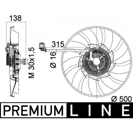 Ventilador, radiador Ventilador do radiador LAND ROVER DISCOVERY IV RANGE ROVER SPORT I 3.0D 09.09-12.18 MAHLE CFF 471 000P