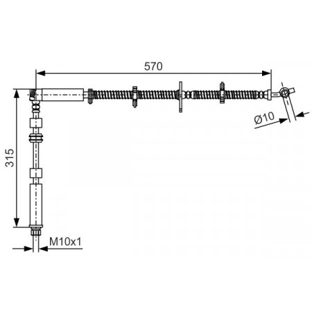 Furtun frana Furtun/conducta de frana flexibil Fata Stanga lungime 315/885mm/570mm M10x1 LAND ROVER DISCOVERY IV 2.7D-5.0 09.09-12.18 BOSCH 1 987 481 A63