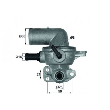 Thermostaat, koelvloeistof Koelsysteemthermostaat 88C in koffer CHRYSLER VOYAGER IV 2.5D/2.8D 02.00-12.08 MAHLE TI 133 88D